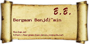 Bergman Benjámin névjegykártya